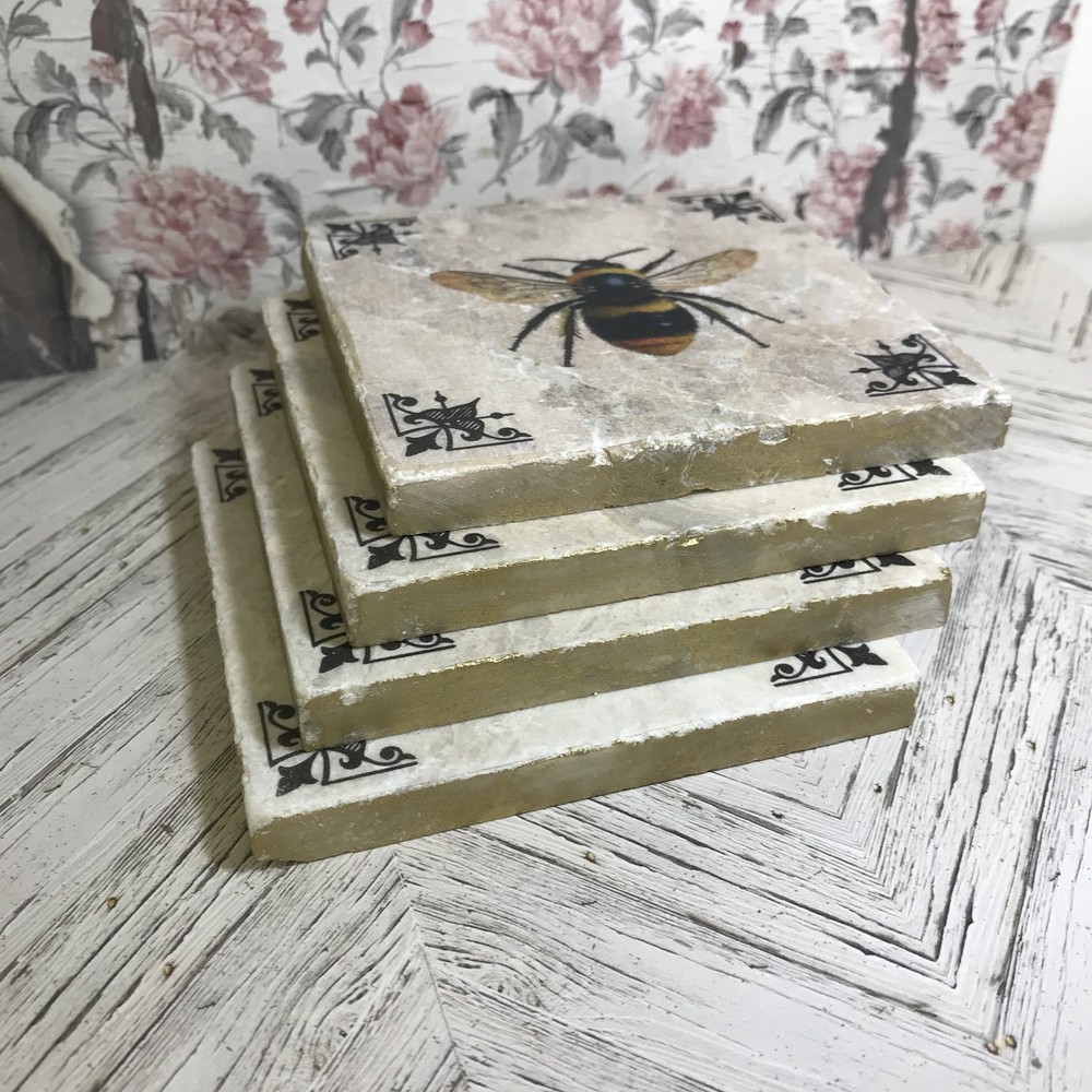 Bee Marble Coasters