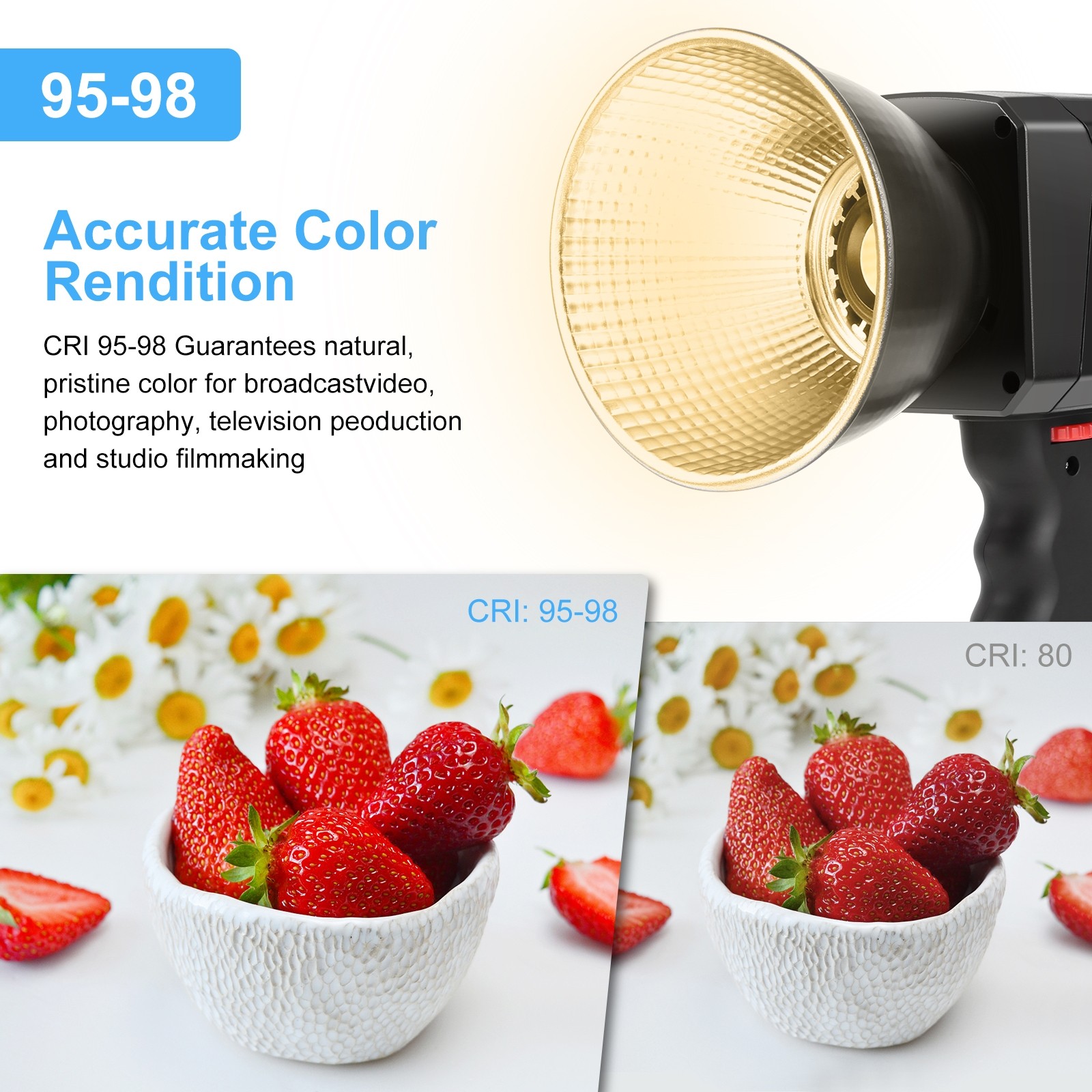 Rechargeable 60W 2500K-6500K Dual Color Handle Studio Video Light LED Fill Light