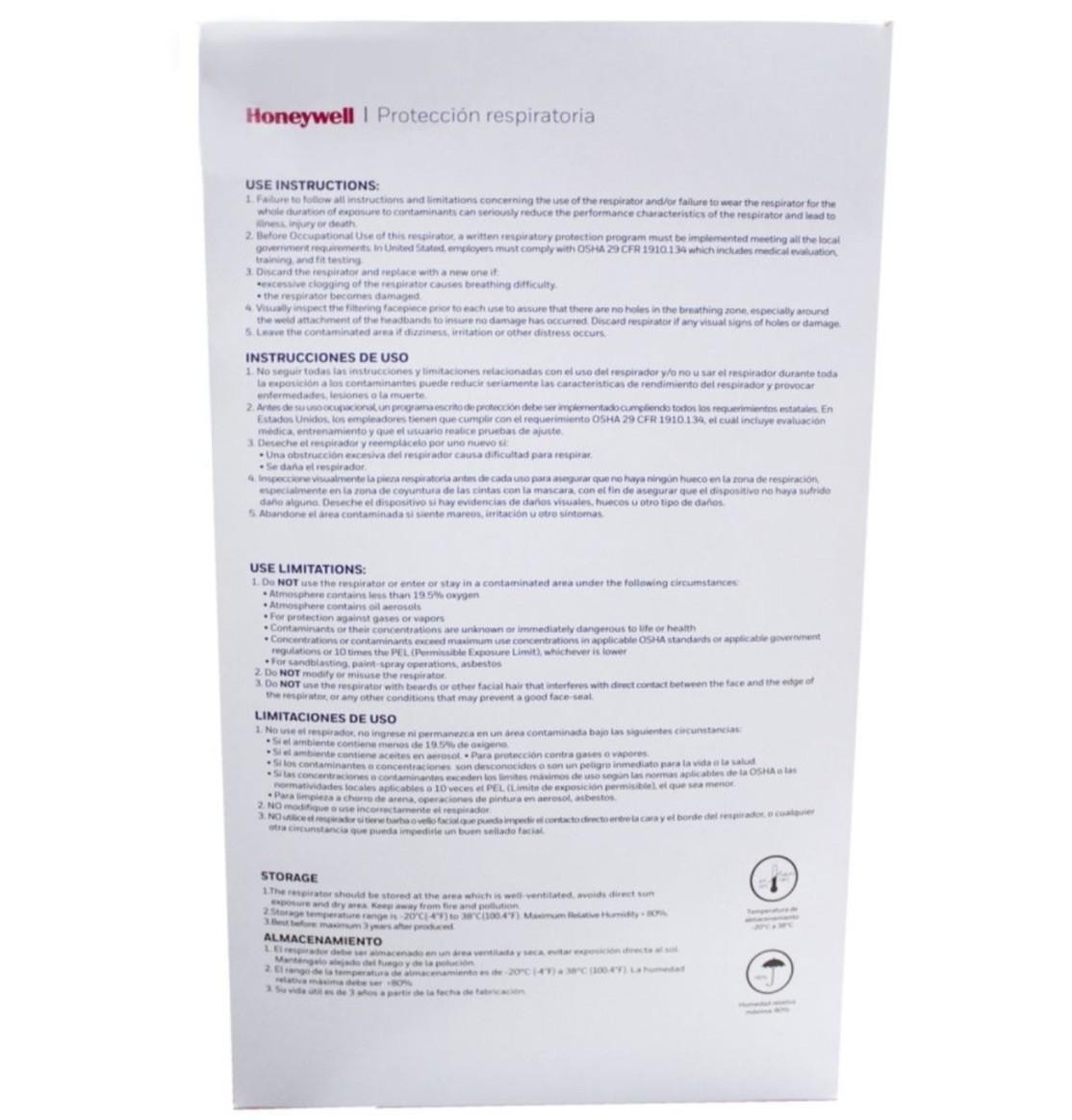 Honeywell N95 - H910 Plus Flat-fold - Box Of 50 Masks - NIOSH