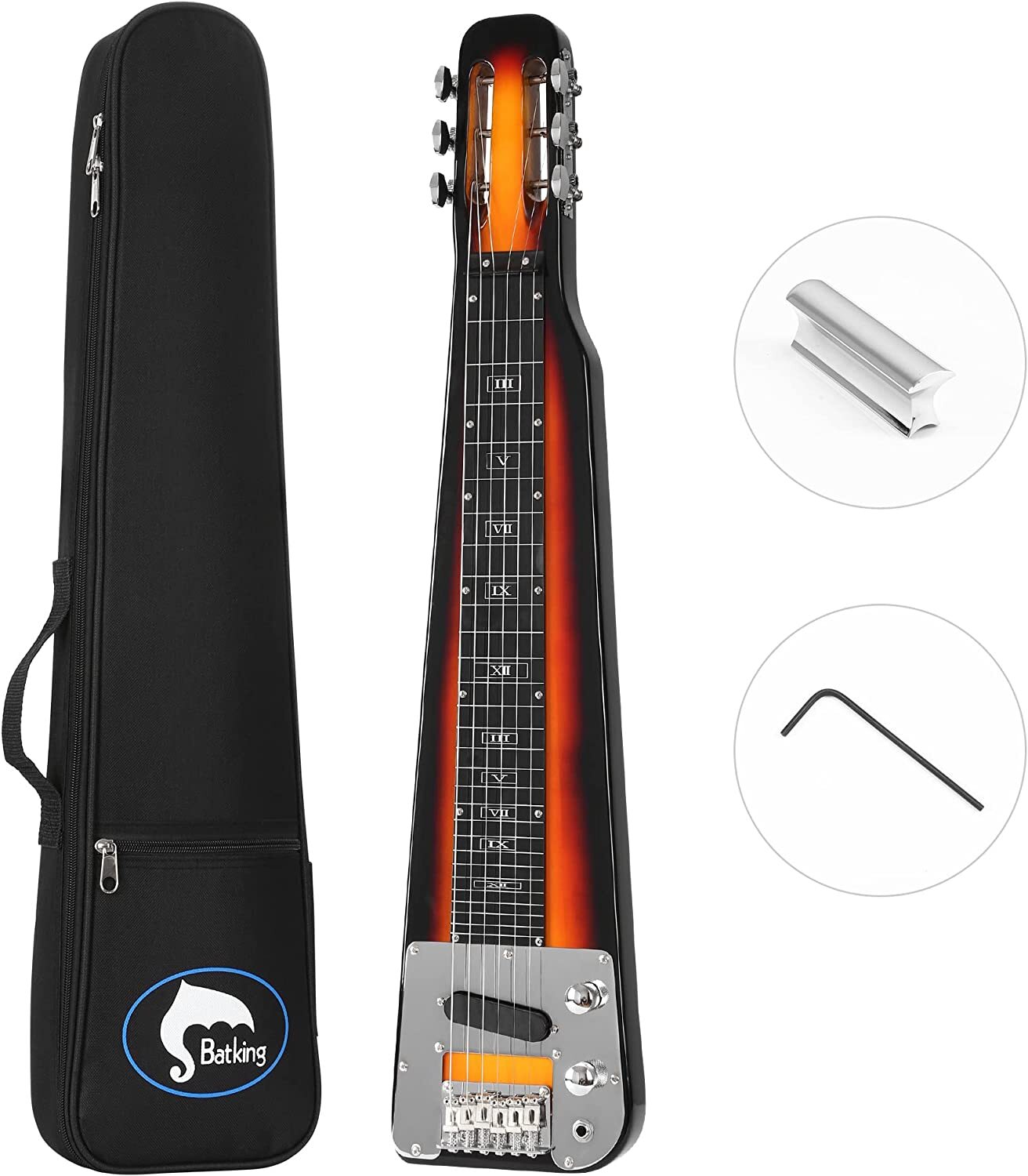 Batking Lap Steel Guitar Slide Electric Guitar Lap style W/Metal Slide/Bag