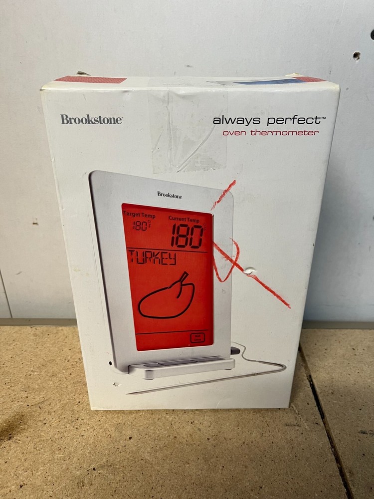 Brookstone Always Perfect Oven Thermometer Silver Tone Digital Temperature