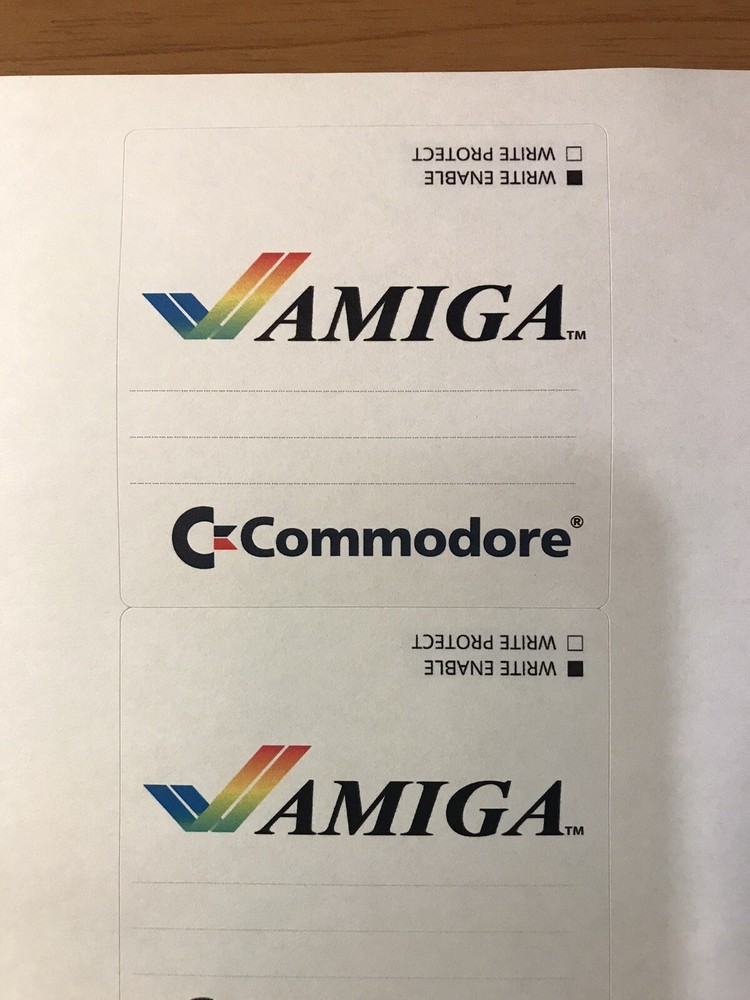 24 Etichette AMIGA per Floppy Disk 3,5 Pollici
