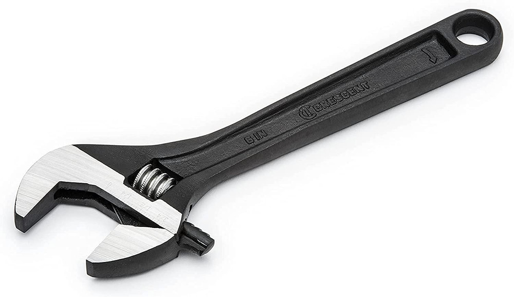 6" Adjustable Black Oxide Wrench - Carded - AT26VS