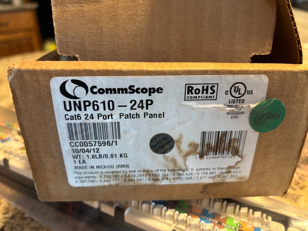 COMMSCOPE UNIPRISE SOLUTIONS UNP610-24P Cat6 24 Port Patch Panel