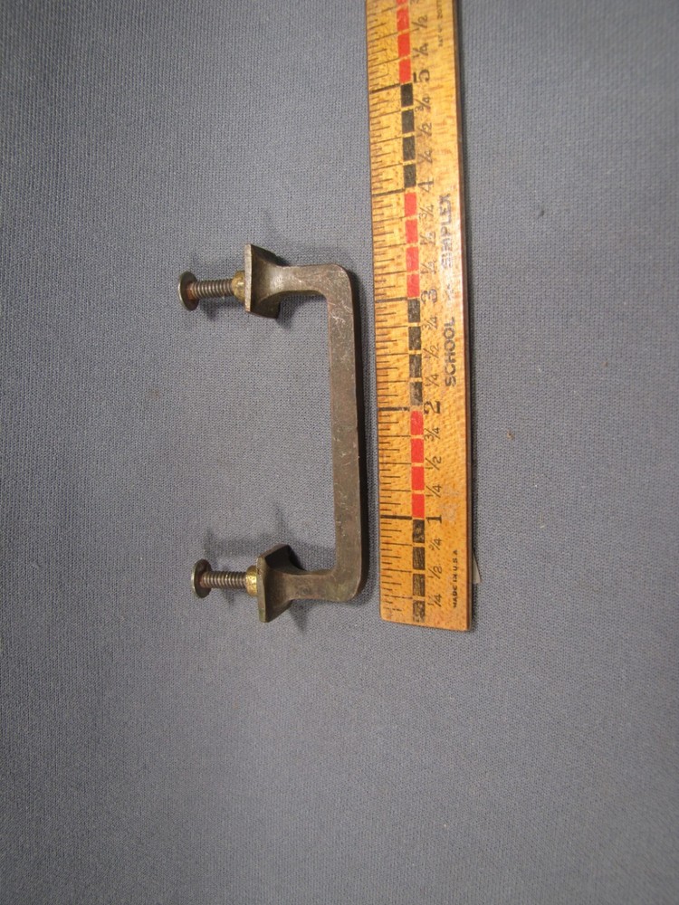 Vint.  Cast  Brass File Cabinet Handle 3" Ctr to Ctr drawer pull