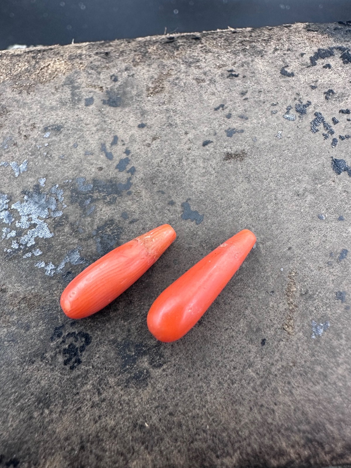 ANTIQUE UNDYED BEAD CORAL Vintage Mediterranean NATURAL Tibet momo Japan salmon