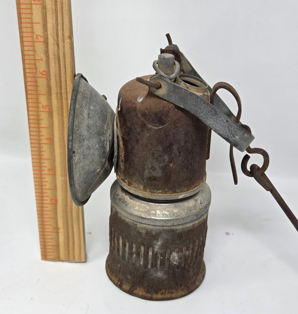 Vintage Dewar Carbide Miners Lamp With Hook