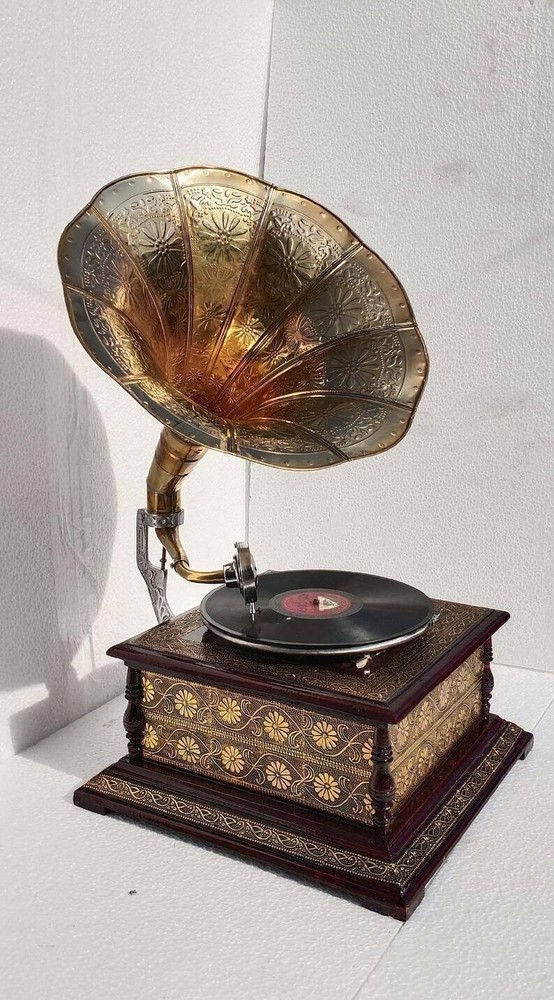 HMV Working Gramophone Player Phonograph Vintage look Vinyl Recorder Wind up