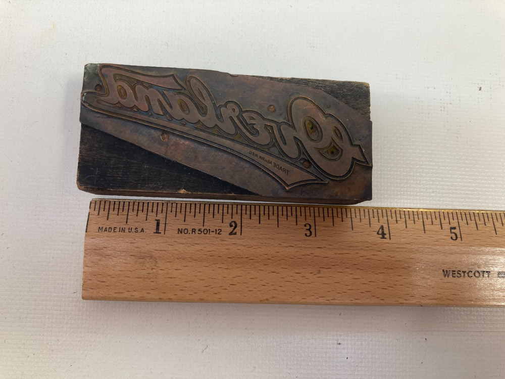 Printing Letterpress Printers Block Overland Car Script