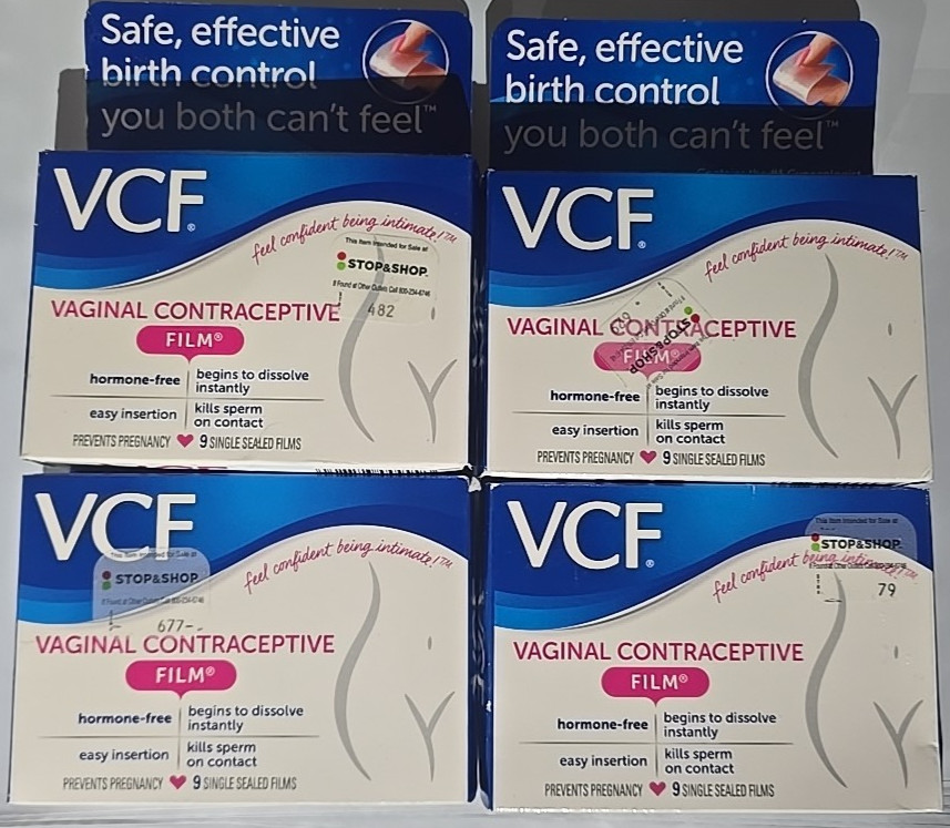 VCF Vaginal Contraceptive Film, 4 Boxes of 9 Prevent Pregnancy 2026-2027