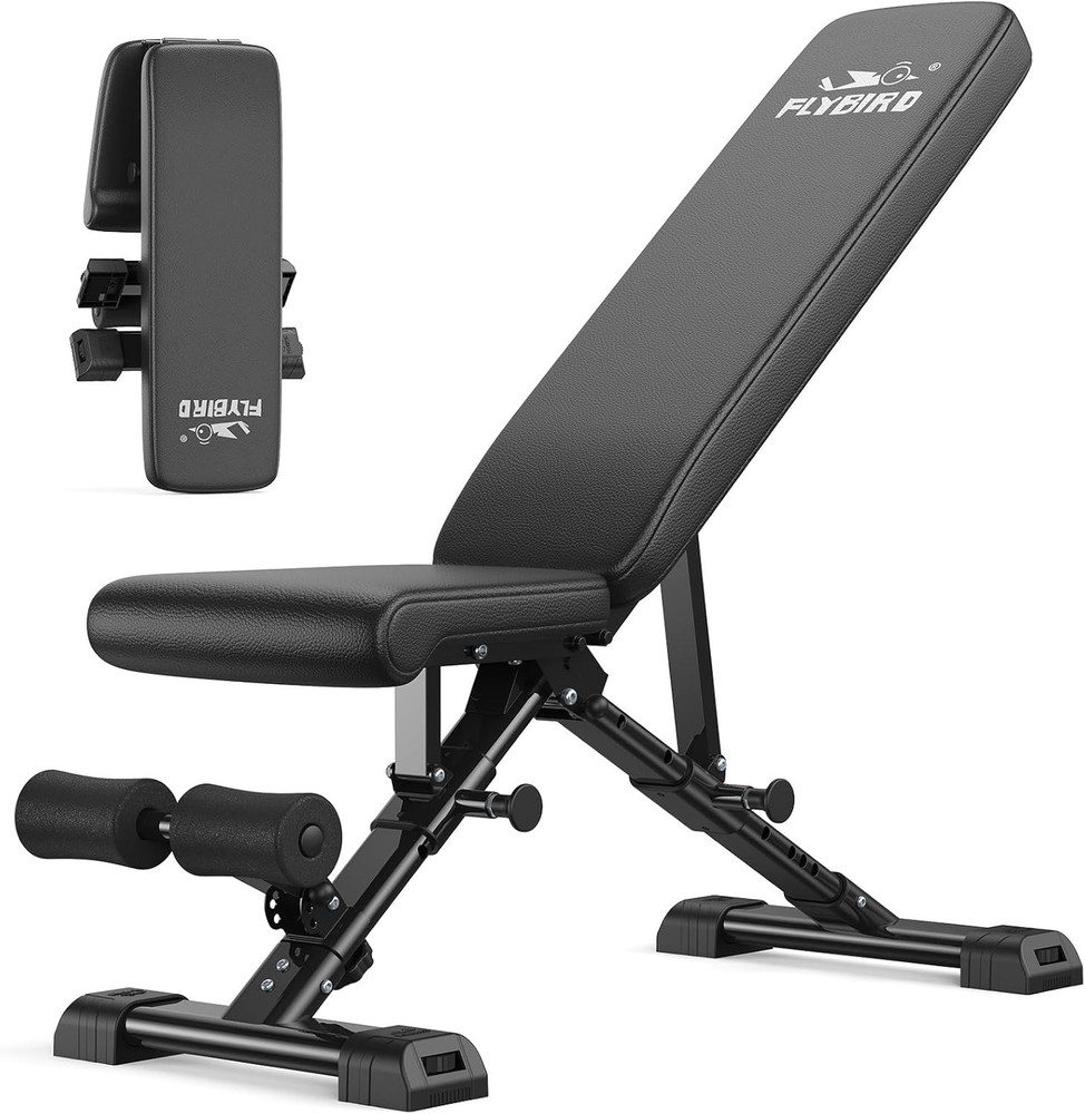 FLYBIRD Adjustable Weight Bench, Foldable