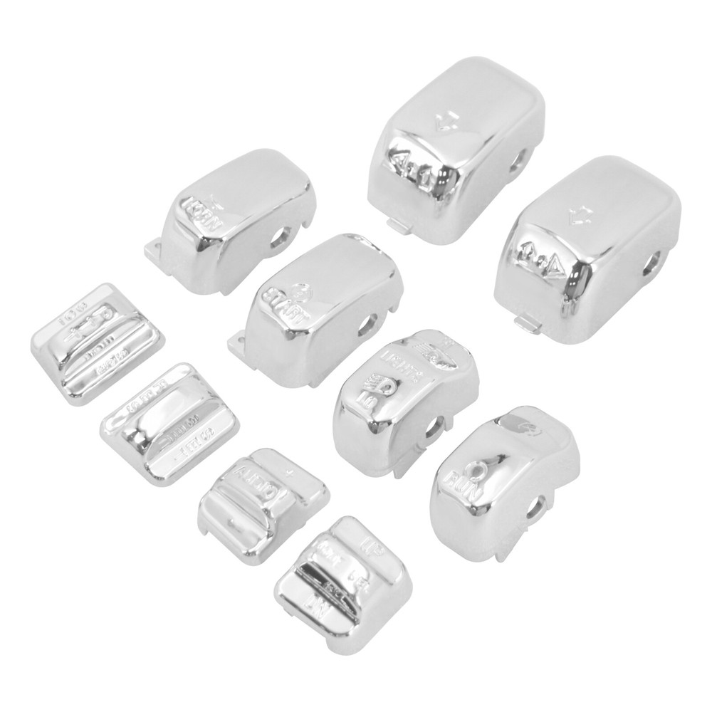 10x Replacement Switch Button Chrome Cap For Harley Touring Softail Dyna 96-2013