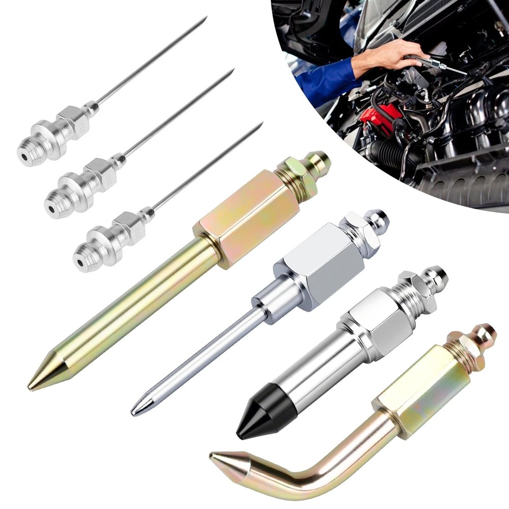 7pc Grease Gun Accessory Tool Kit Needle Nozzle Adapter Coupler Tip Dispenser