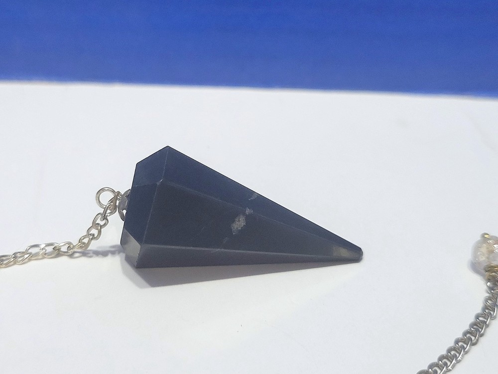 Vintage Black Shungite Pendulum for Dowsing