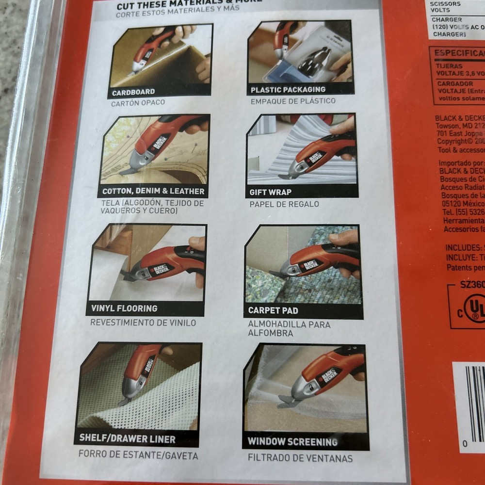 Black & Decker PowerScissors SZ360 Cordless Rechargeable Electric Scissors