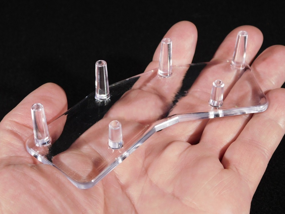 DOUBLE Three Post SPHERE Display Stand SMALL Size Clear Acrylic