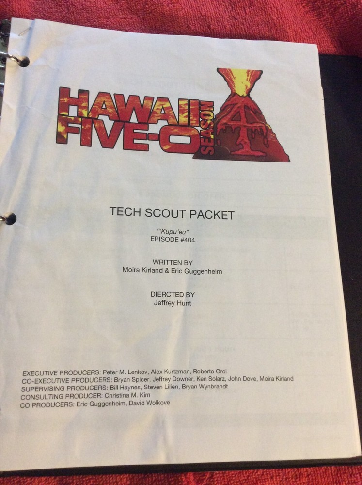 HAWAII FIVE-O ORIGINAL SCRIPT 404 SCHEDULE TECH 2013 KUPU' EU DANIEL DAE KIM