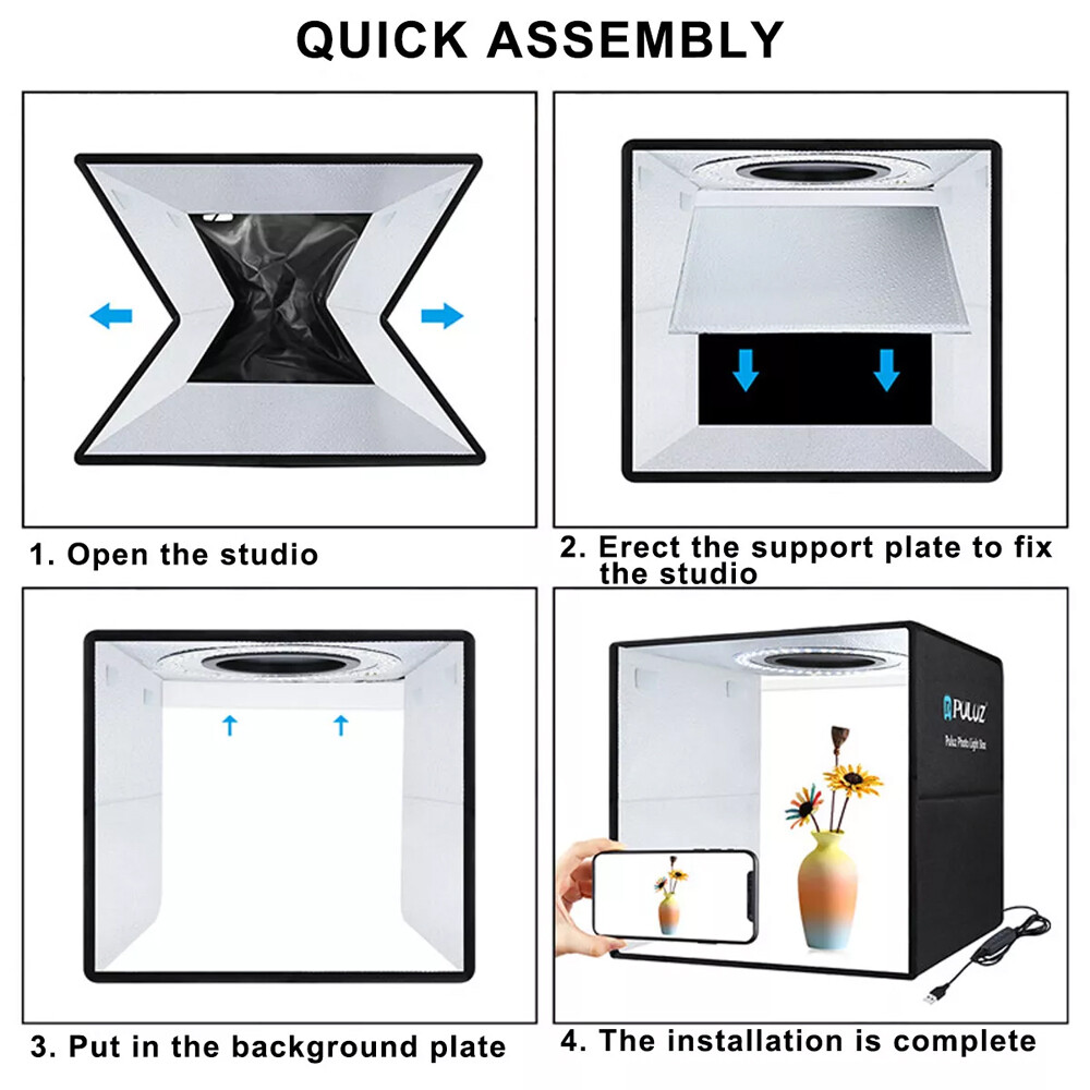 12"X12" LED Light Box Tent Portable Photo Studio Photography Shooting Background