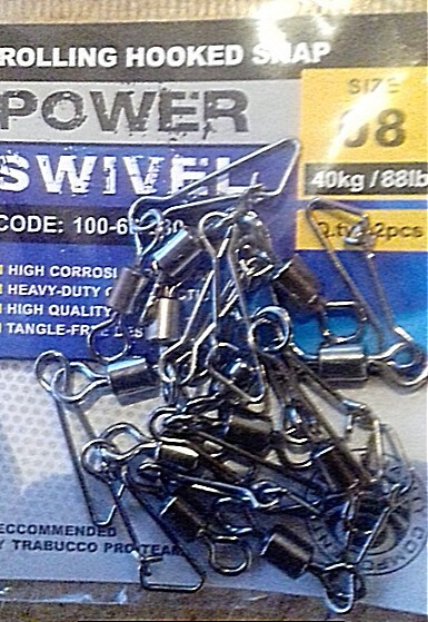 Trabucco Rolling Crane hooked snap Swivels 12 per pack FREE POST