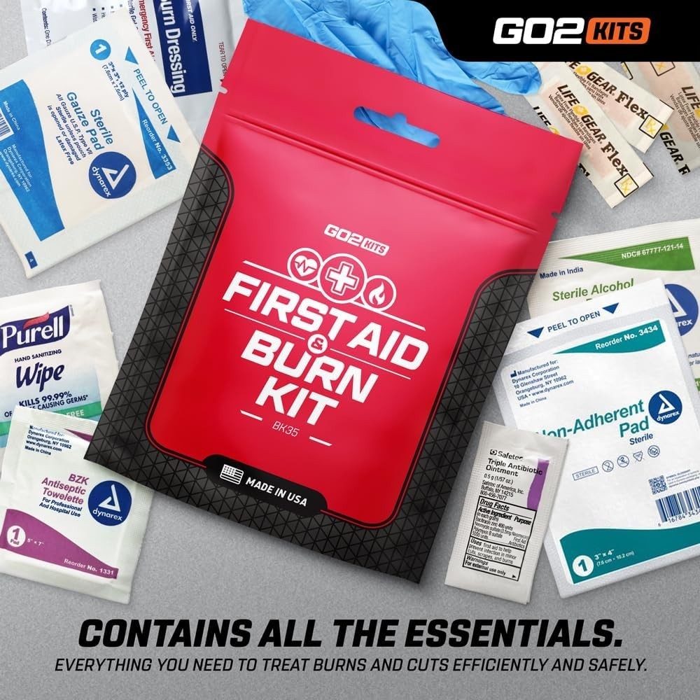 Advanced First Aid & Burn Kit, Comprehensive Burn First Aid Kit with Dressing...