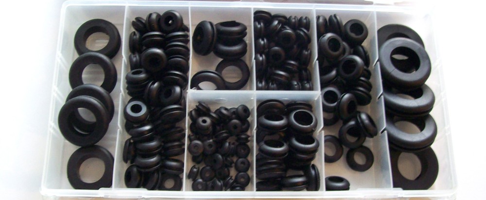 180pc RUBBER GROMMET ASSORTMENT 8 SIZES
