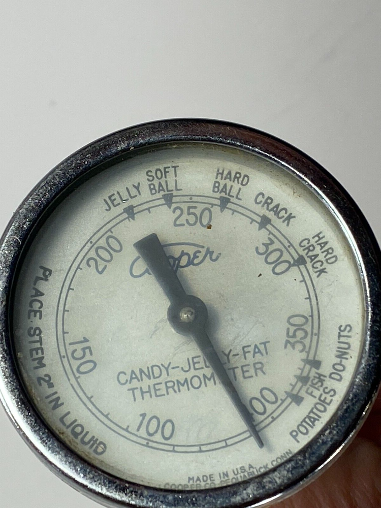 Vintage Cooper Candy Thermometer 0 - 400 degrees Stem