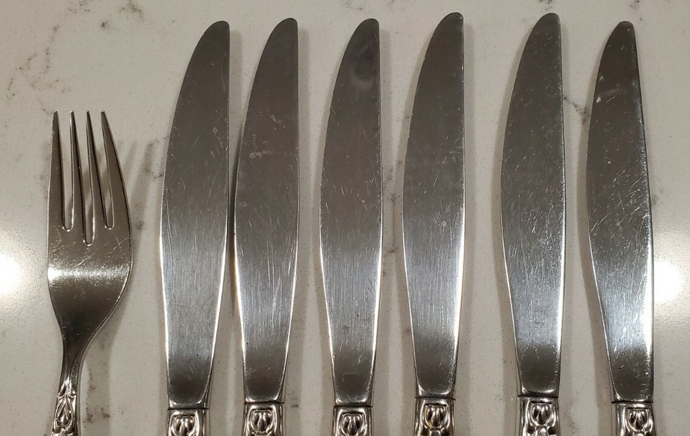 Community VENETIA 6 Dinner Knives Stainless + Fork
