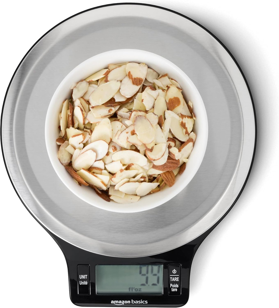 Amazon Basics Digital Kitchen Scale with LCD Display, Tare Function, Multiple Un