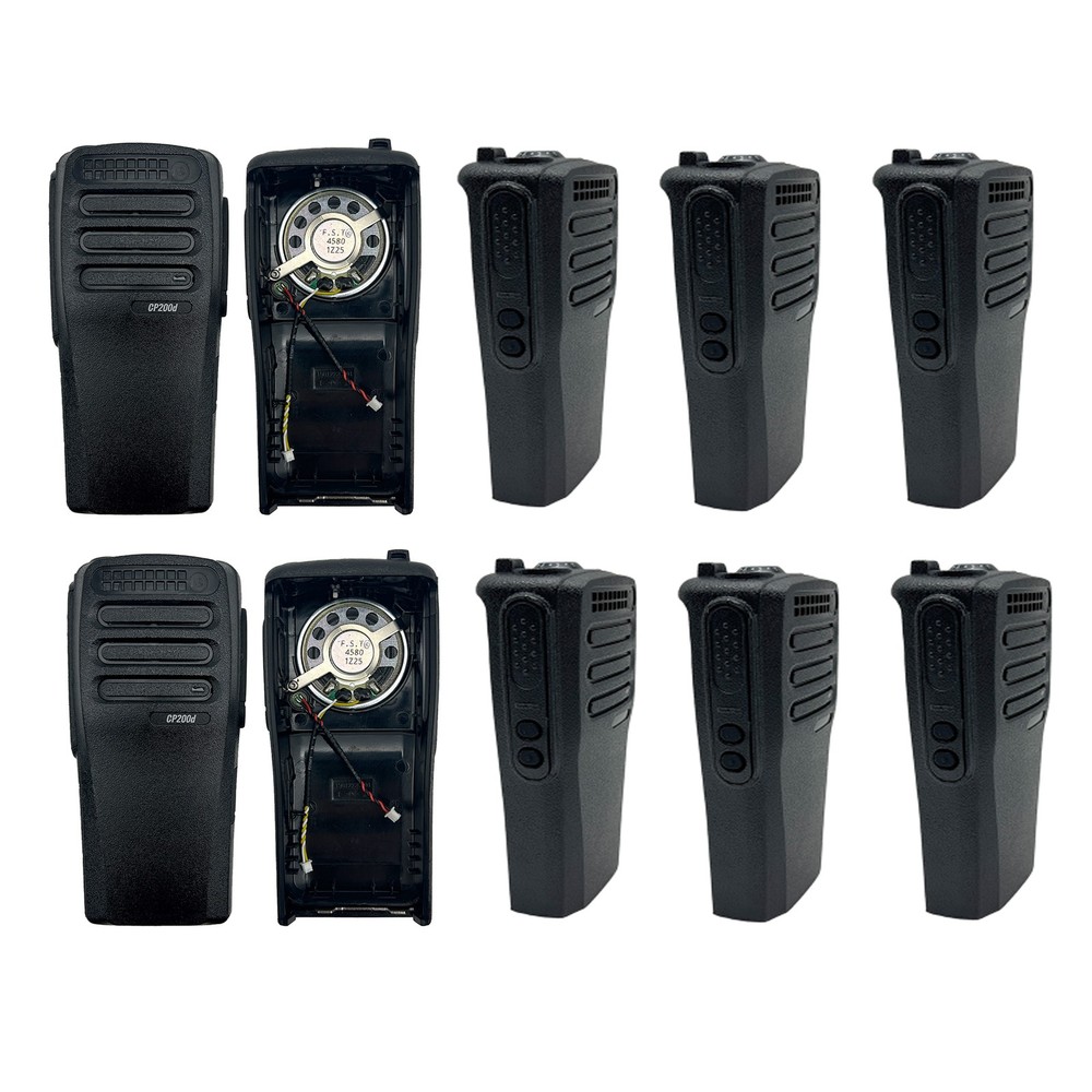 10SET Replacement CP200d Housing Case With Speaker +Mic for CP200D Oval button