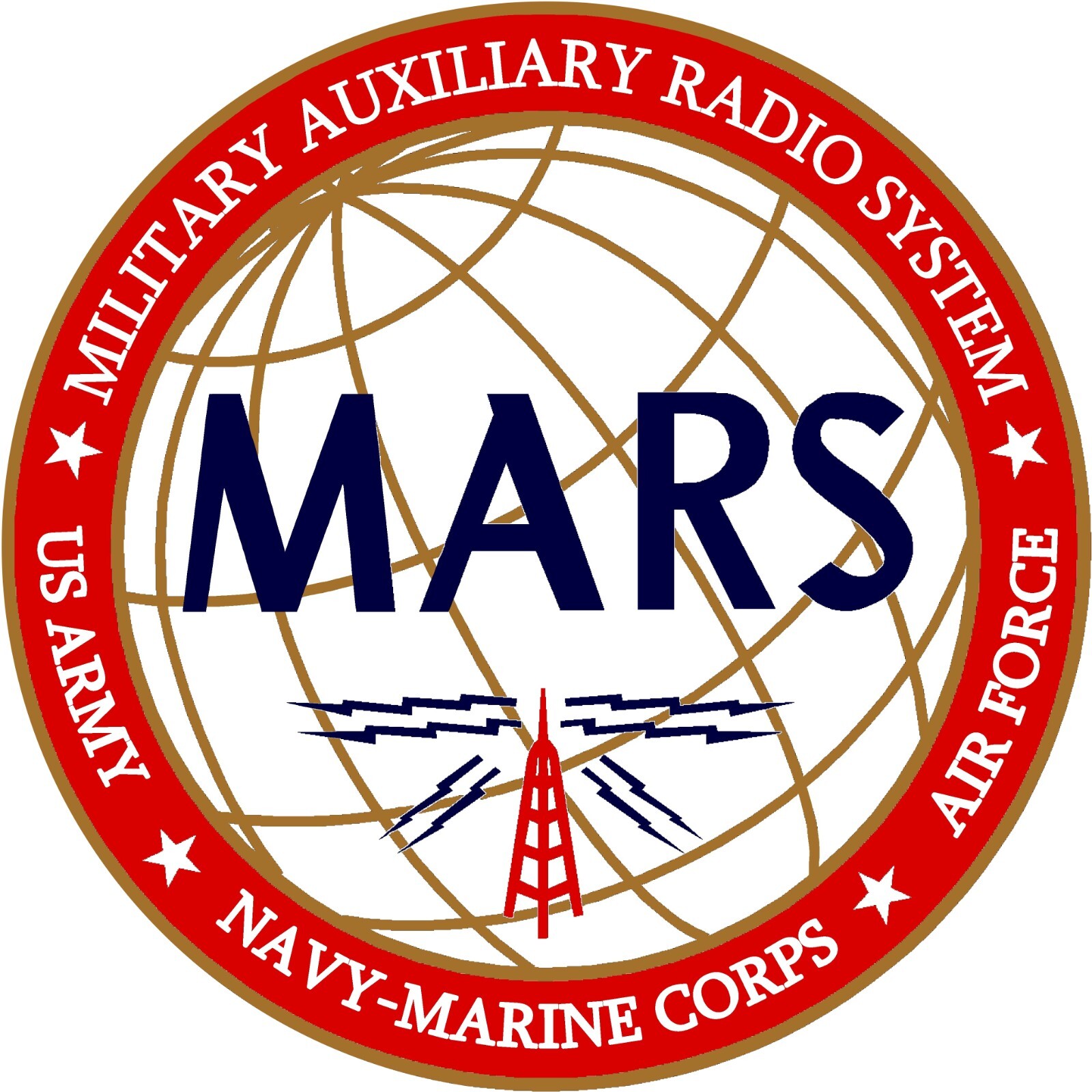 Military Auxiliary Radio System (MARS) 3" Round Sticker