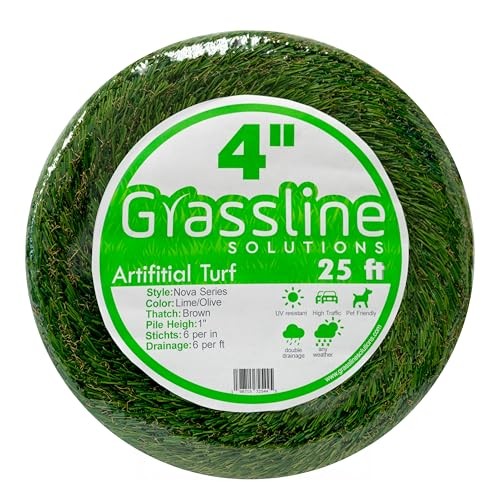 Artificial Grass Strip 4" x25' for Indoor/Outdoor Use-Realistic, 1" 4in x 25ft