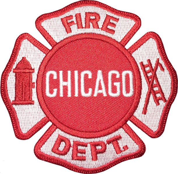 CHICAGO FIRE DEPARTMENT MALTESE PATCH: Standard Red