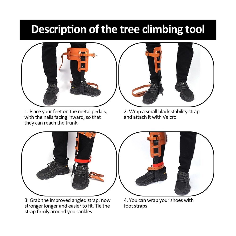 Tree Climbing Spikes,Tree Climbing Gear,Tree Climbing Kit Suitable for Climbi...