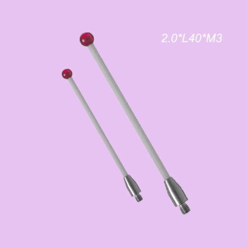 2Pcs CMM Machine Touch Probe Stylus Ceramic Stem M3 Thread 2mm Ruby Ball L 40mm