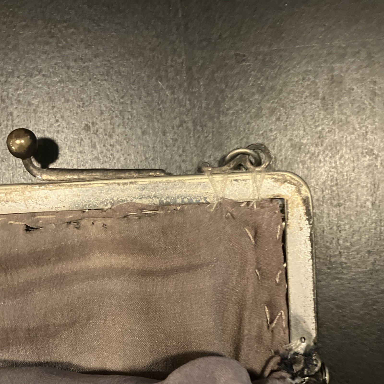 Antique German Silver Mesh Purse with Chain Handle, German Silver, 1900-1940