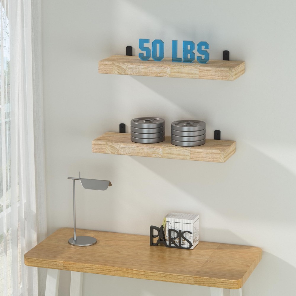 8 PCS 4 Inch Black Floating Shelf Bracket Heavy Duty Wall Mounted Support