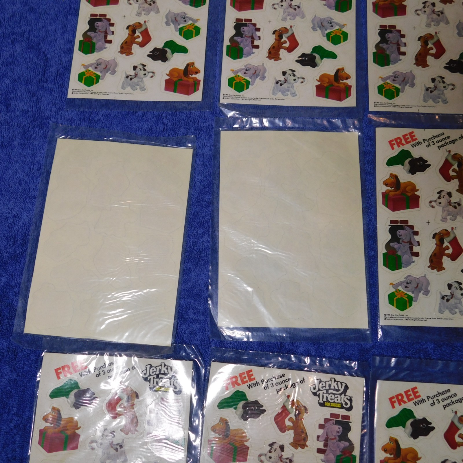 LOT OF 10 Vintage 1985 Jerky Treats Dog Snacks Pound Puppies 12 Stickers Sets