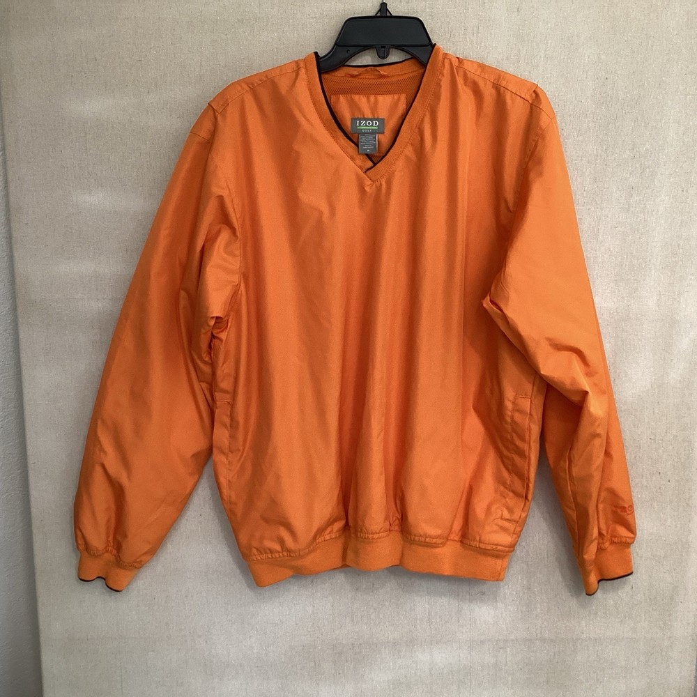 izod golf men’s jacket M xtreme function orange vneck pullover