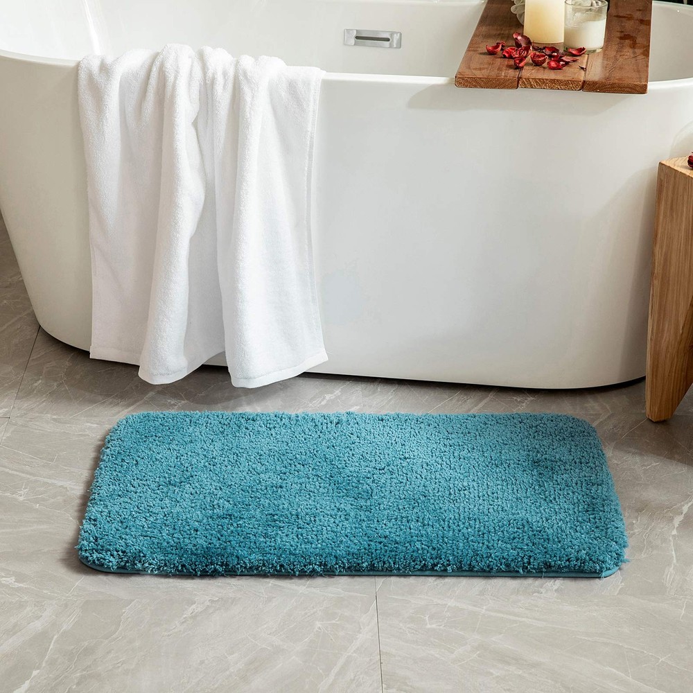 MIULEE Teal Bathroom Rugs, Soft Absorbent 1'8" x 2'6" (Rectangular),