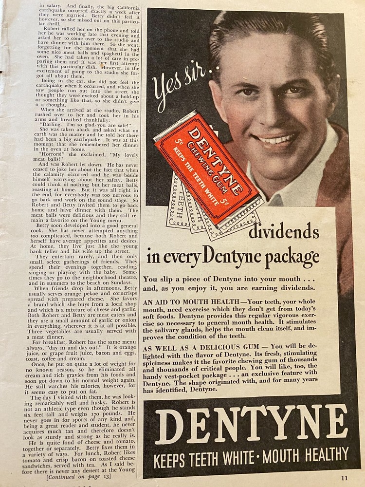Dentyne Gum, Vintage Print Ad