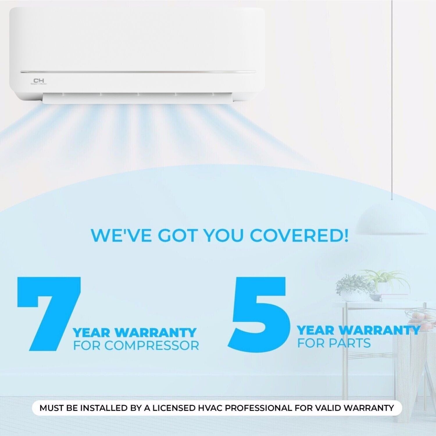 12000 BTU Ductless Mini Split Heat Pump Air Conditioner 21.4 SEER2 1 TON