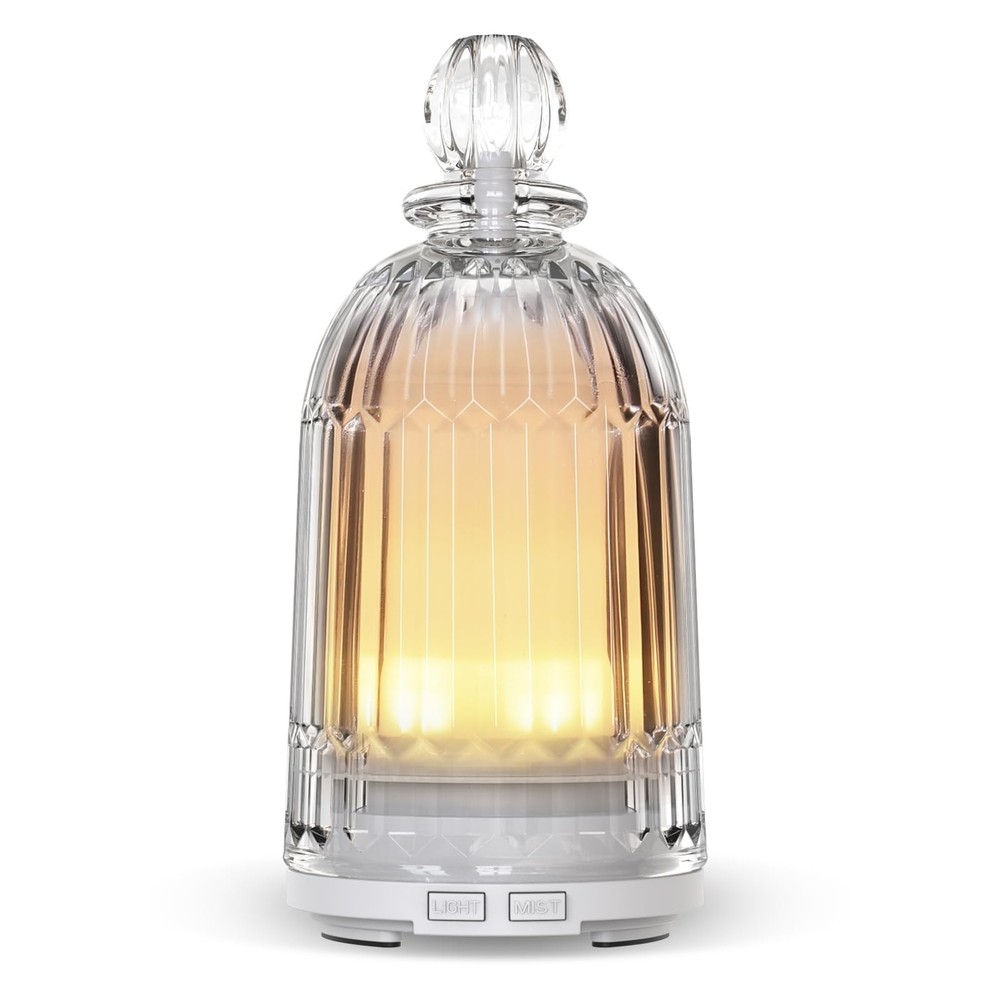 Glass Essential Oil Diffuser, Aroma Diffusers with Glass Cover & Pl... Fast Ship