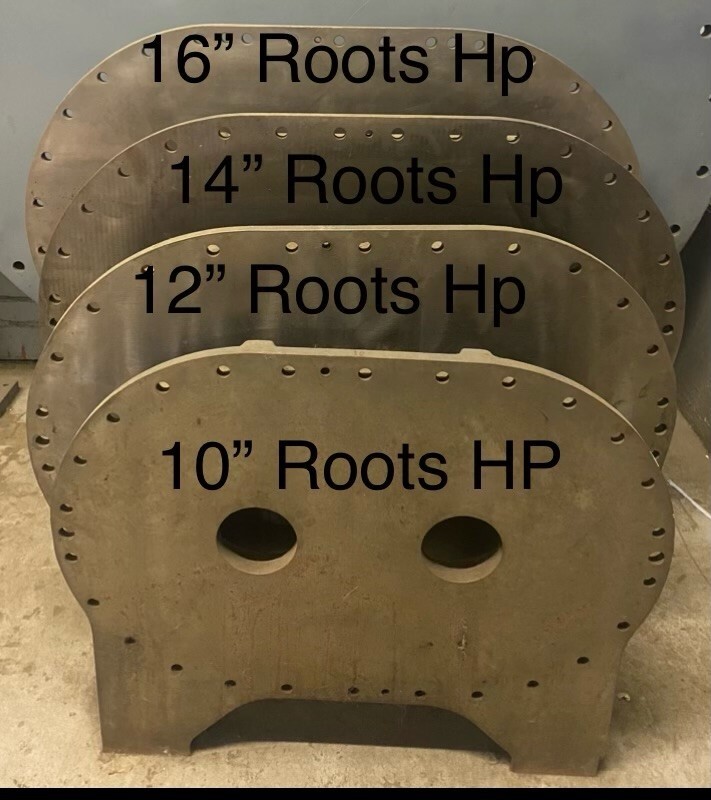 16" Head plate for Roots Blower, Horizontal 