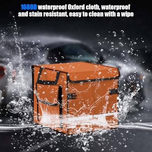 Car Trunk Organizer, Collapsible Multi Compartment Waterproof Sturdy Orange