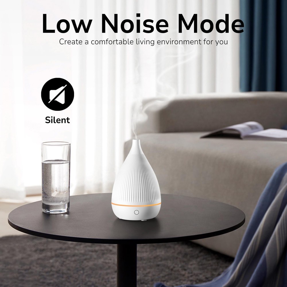 Ultrasonic Essential Oil Diffuser, Home Fragrance Aroma Diffuser with White