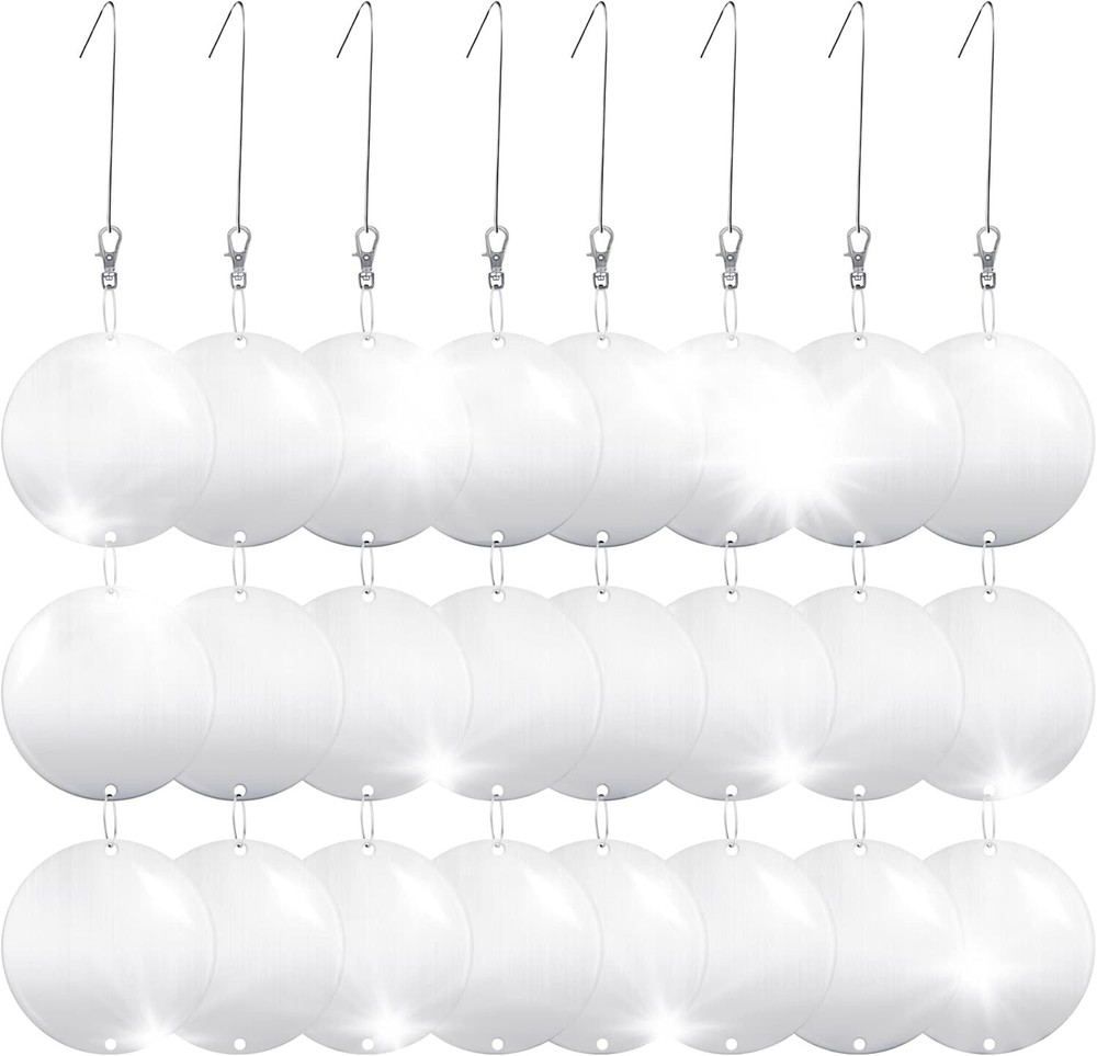 Reflective Bird Scare Discs Set, 24PCS Large Double-Sided Bird Deterrents for...