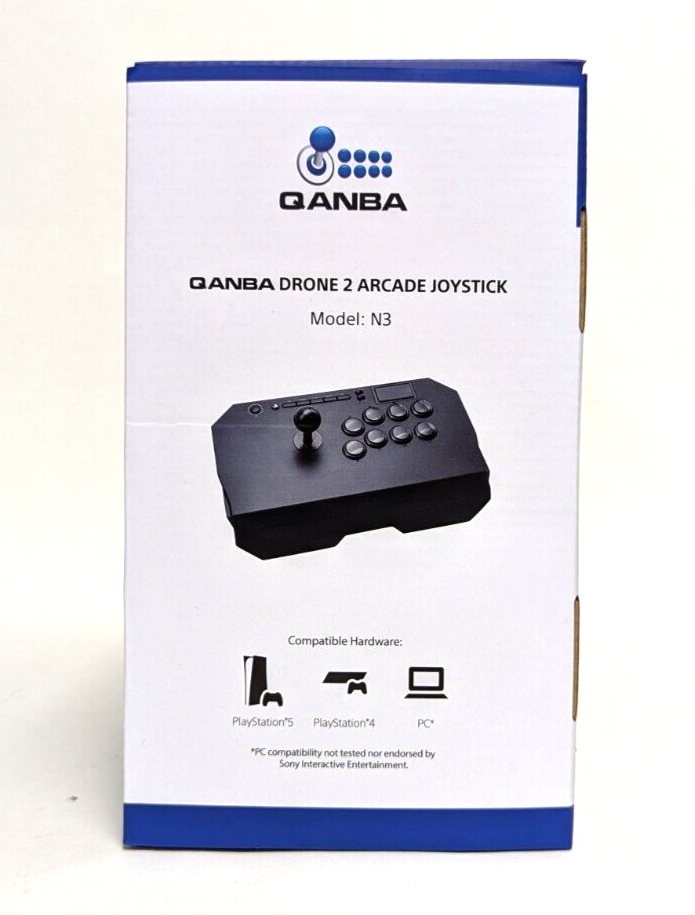 QANBA Drone 2 Arcade Joystick For PS5, PS4 Wired USB cord length 7.5ft Black