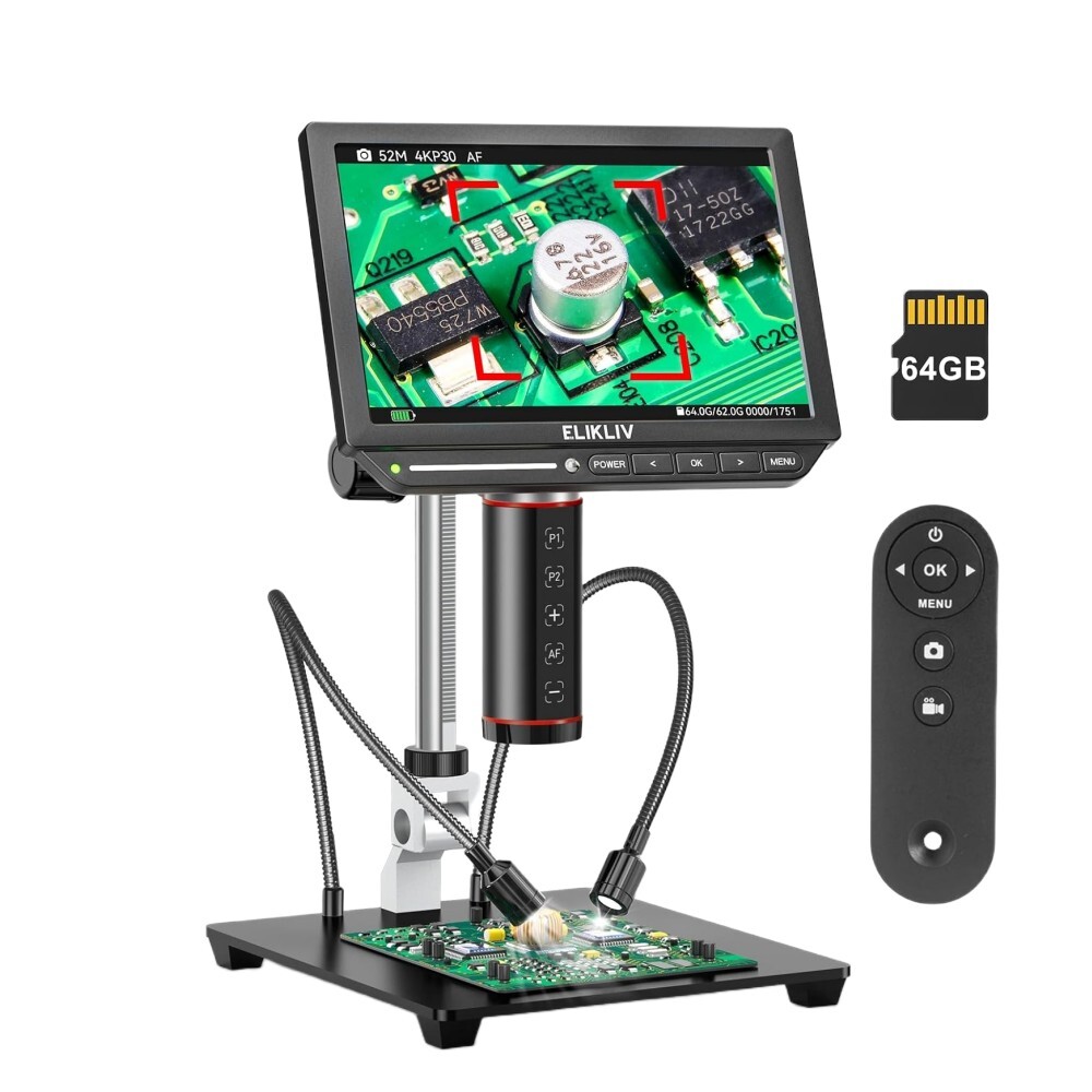 Elikliv 8" 2000X Digital Microscope Welding 4K Coin Microscope Autofocus Used