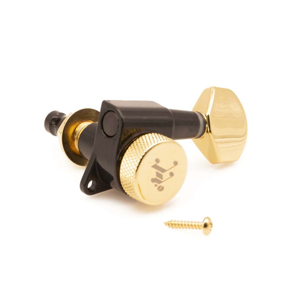 Tone Ninja 20:1 Locking Tuners, 7 String Inline set, Black and Gold