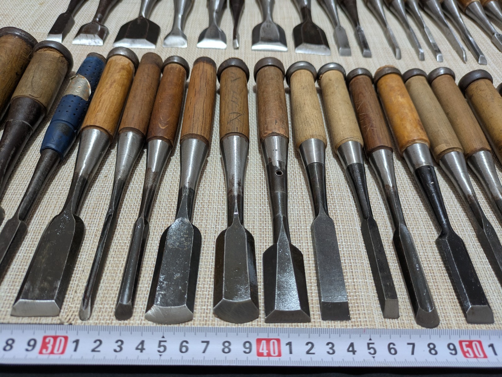 Japanese Chisel Nomi Carpenter Tool Set of 44 Hand Tool wood working R3376